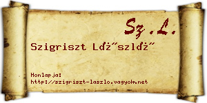Szigriszt László névjegykártya