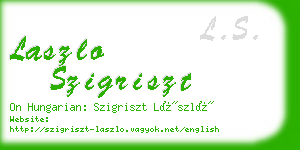 laszlo szigriszt business card